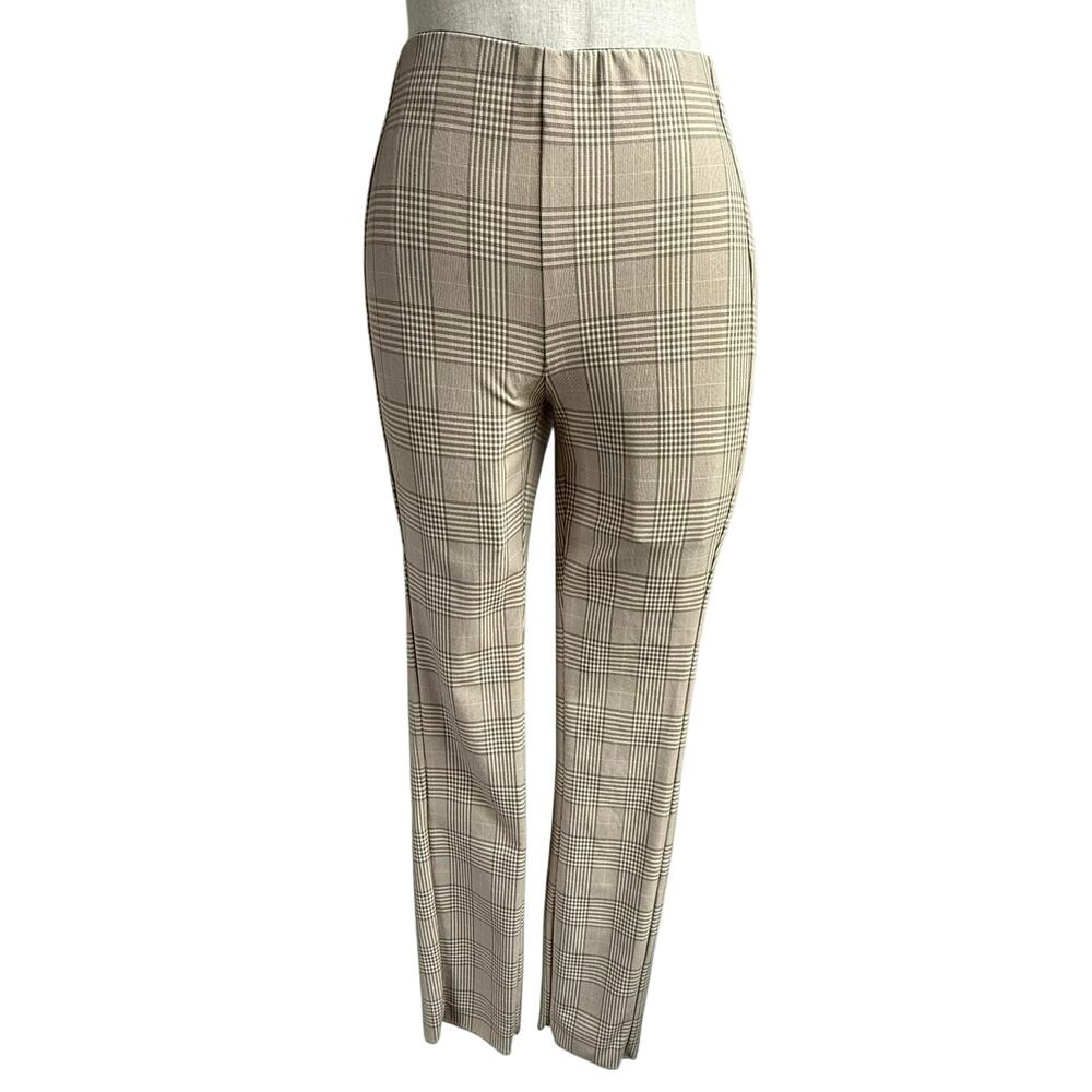 Rag & Bone Plaid Slim Fit Pants Beige Check Print Womens 2